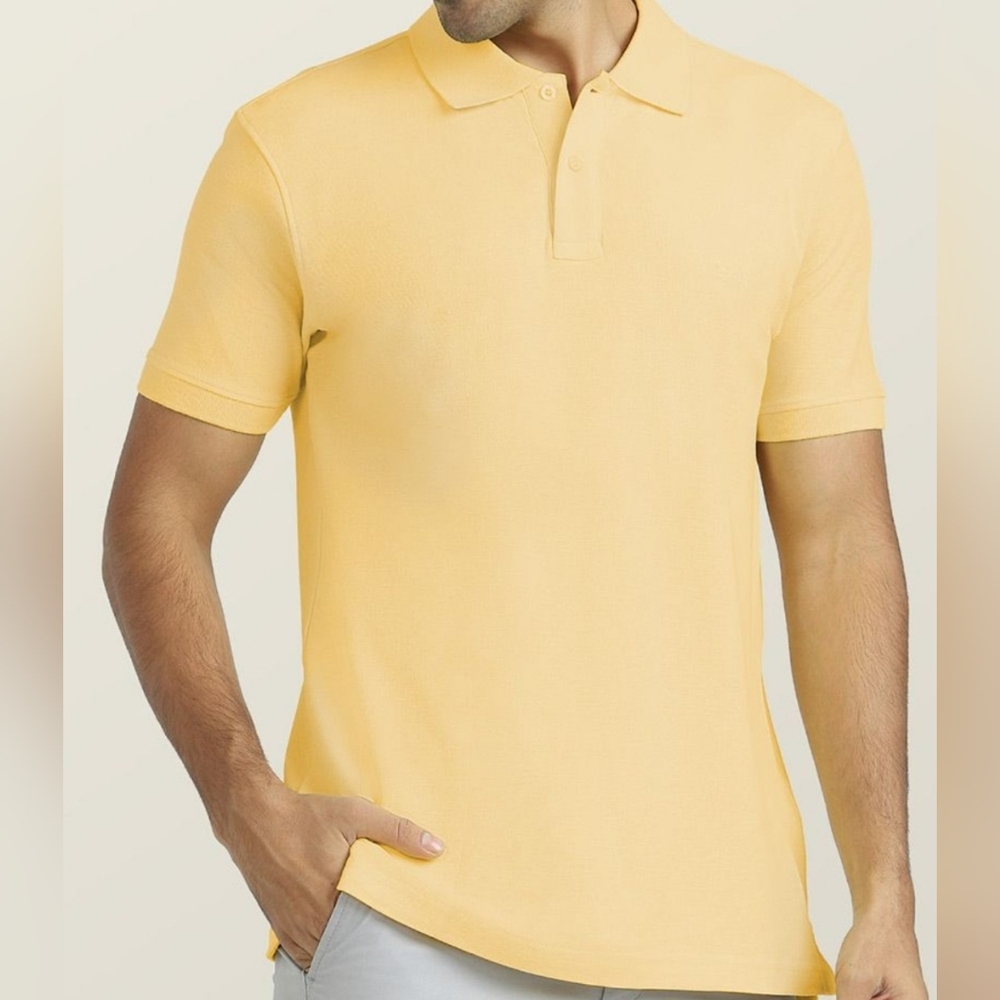 Eddie Bauer Men’s Large Tall Light Yellow Cotton Polo Shirt (23.5" P2P)